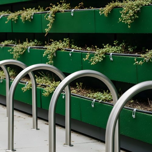 Green Wall Surface Mounted Bike Racks